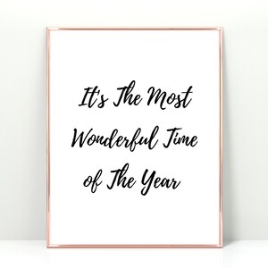 Its The Most Wonderful Time Of The Year Christmas Printable, Christmas Song Typography, Wall Art, Holiday Home Decor, Instant Download, Xmas
