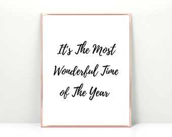 É a época mais maravilhosa do ano Natal para impressão, tipografia de canções de Natal, arte de parede, decoração de casa de férias, download instantâneo, Natal