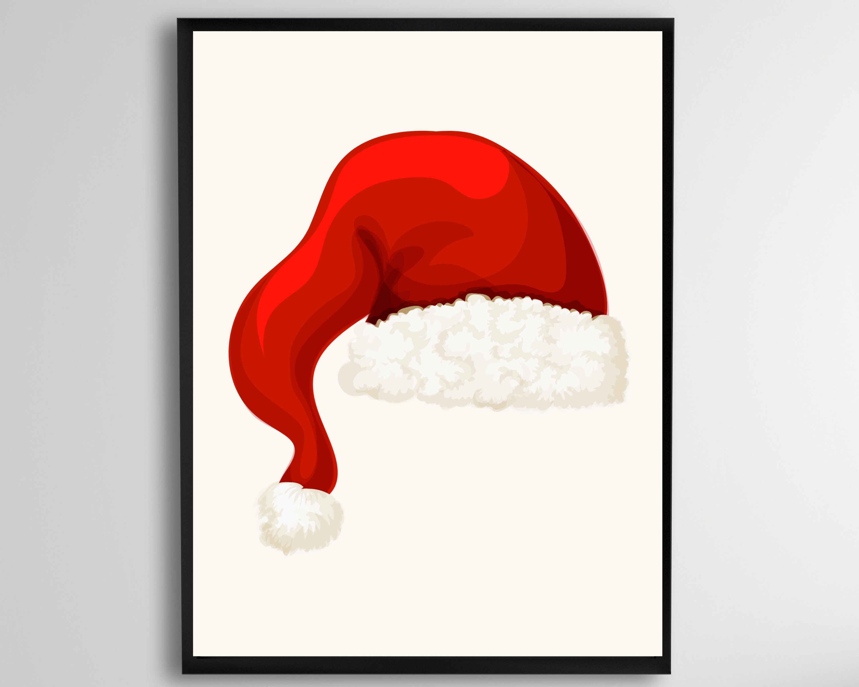 Santa Claus Hat, Santa Hat Printable, Santa Printable, Christmas Printable, Christmas Wall Art ...