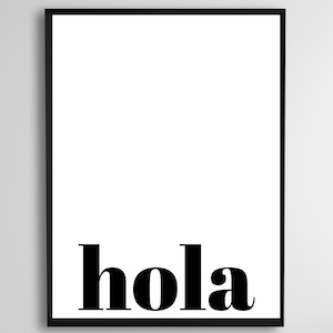 hola print, hola wall art, hello sign, Spanish teacher wall art, Spanish prints, Spanish printable, digital download, classroom decor