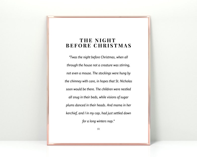 The Night Before Christmas Printable Christmas Decorations Childrens