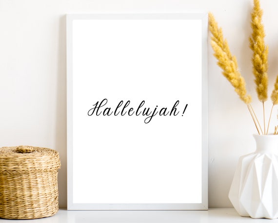 Hallelujah Printable Christian Quote Hallelujah Decor | Etsy