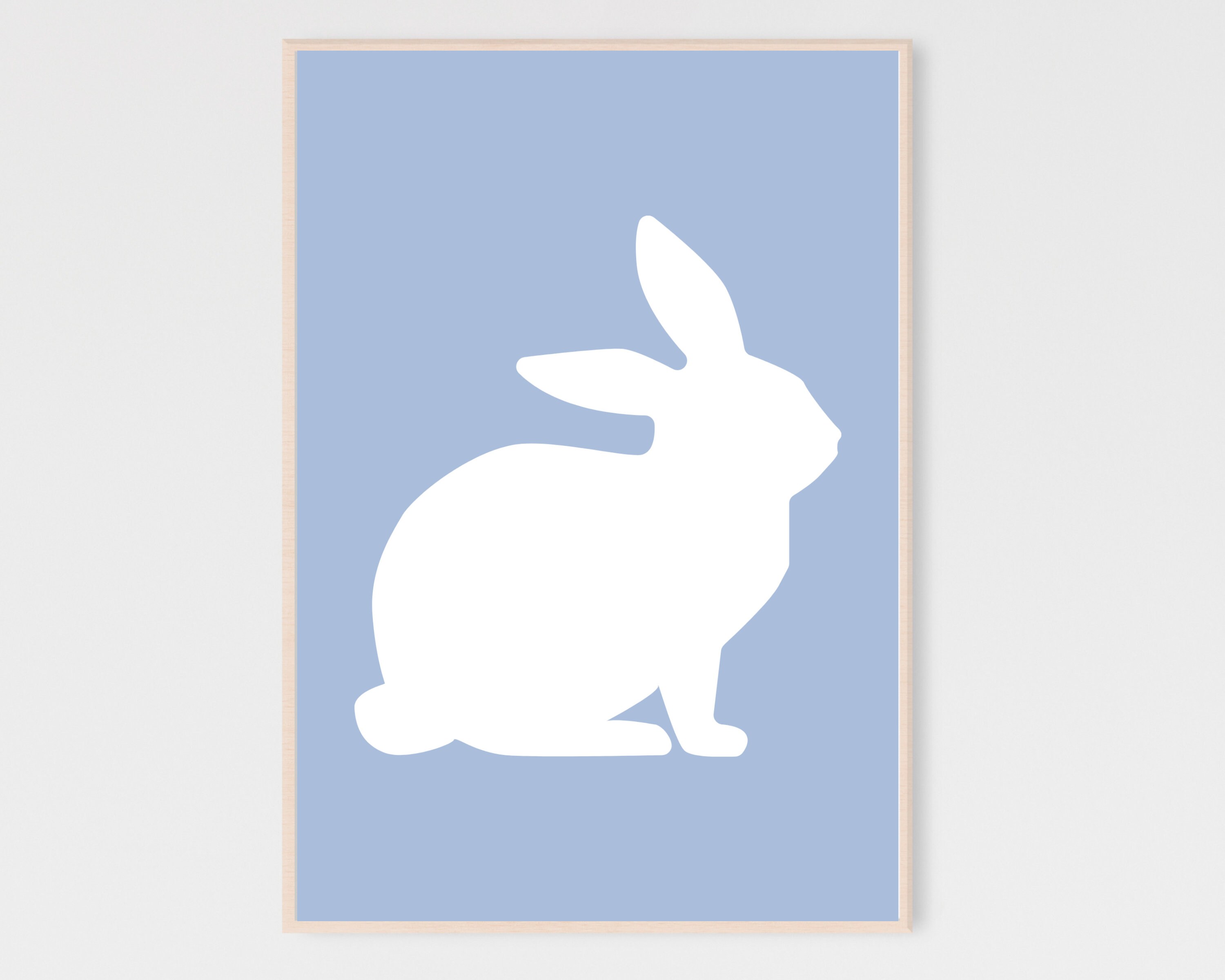 Blue Bunny Printable, Easter Bunny Print, Easter Prints Bunny Decor ...