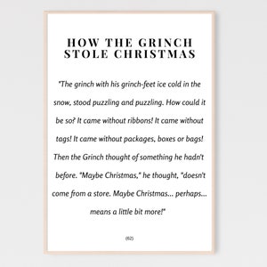 How The Grinch Stole Christmas Wall Art | Grinch Printable, Christmas Grinch Story, Grinch Quote Wall Decor, Christmas Wall Decorations