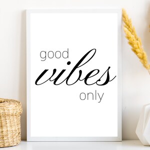 Good Vibes Only, Good Vibes Printable, Simple Wall Art, Minimalist ...