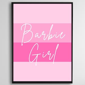 Barbie Girl Printable Barbie Sign Barbie Wall Art Pink Wall - Etsy