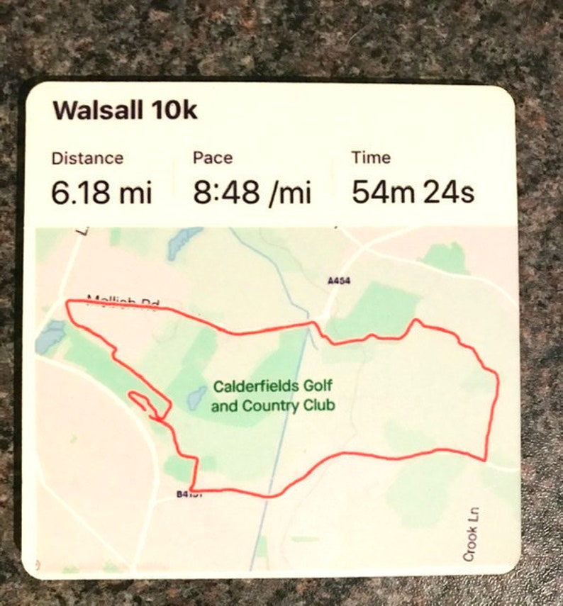 Strava map on a coaster running swimming biking walking healthy active fun novelty gift his hers