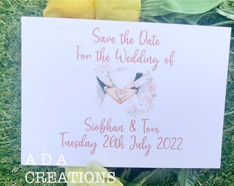 Personalised Save the Date Cards, Wedding Invitation, Save Our Date, Marriage Invite, Wedding Save the Date Card, Bride and Groom,