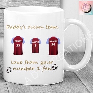 Personalised Football shirt Mug Fathers Day Birthday Christmas gift custom image 5