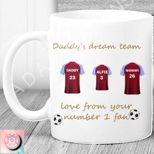 Personalised Football shirt Mug Fathers Day Birthday Christmas gift custom image 3