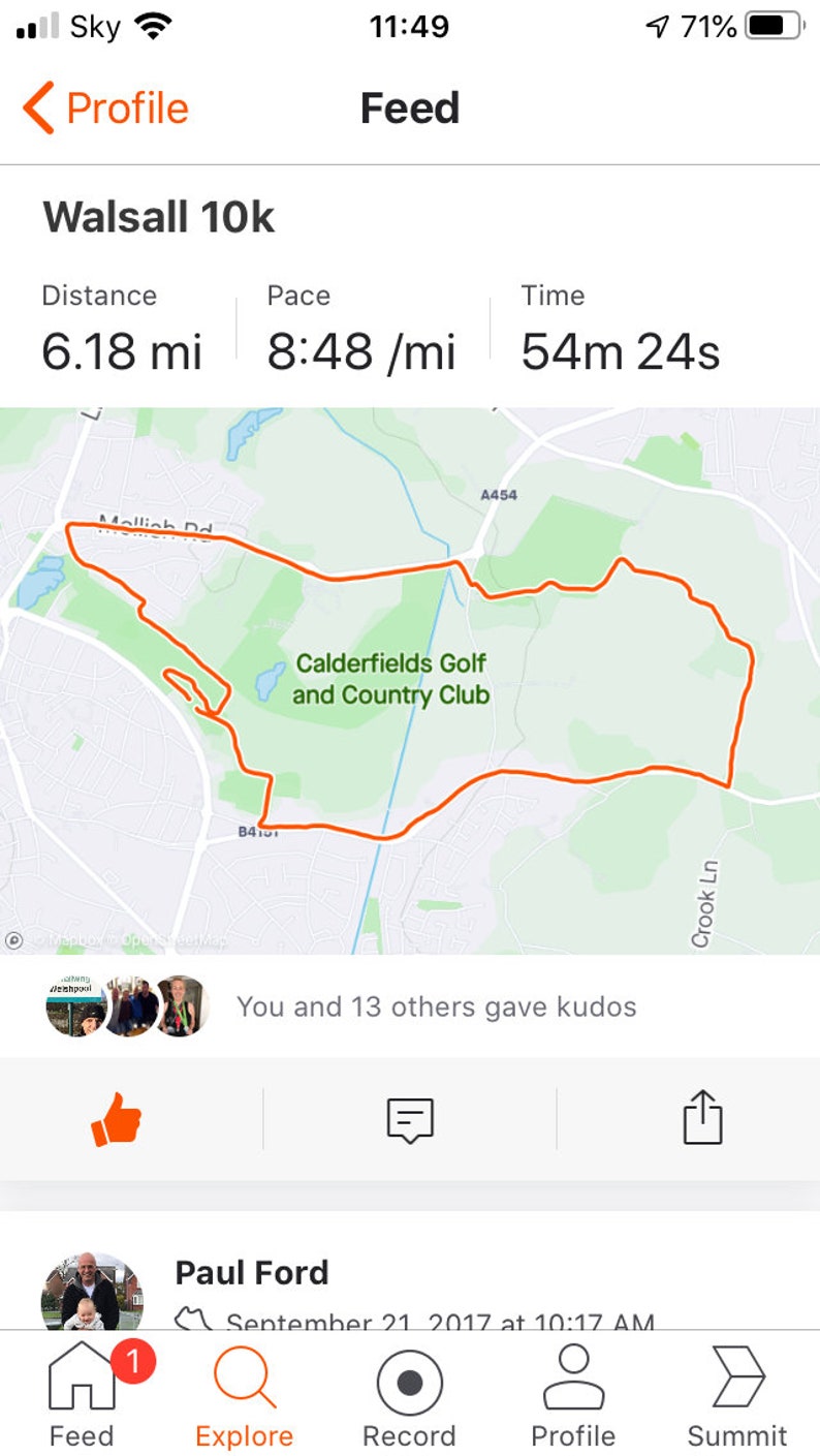 Strava map on a coaster running swimming biking walking healthy active fun novelty gift his hers