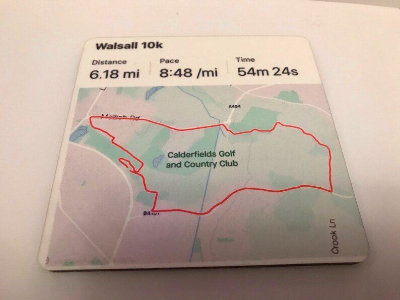 Strava map on a coaster running swimming biking walking healthy active fun novelty gift his hers