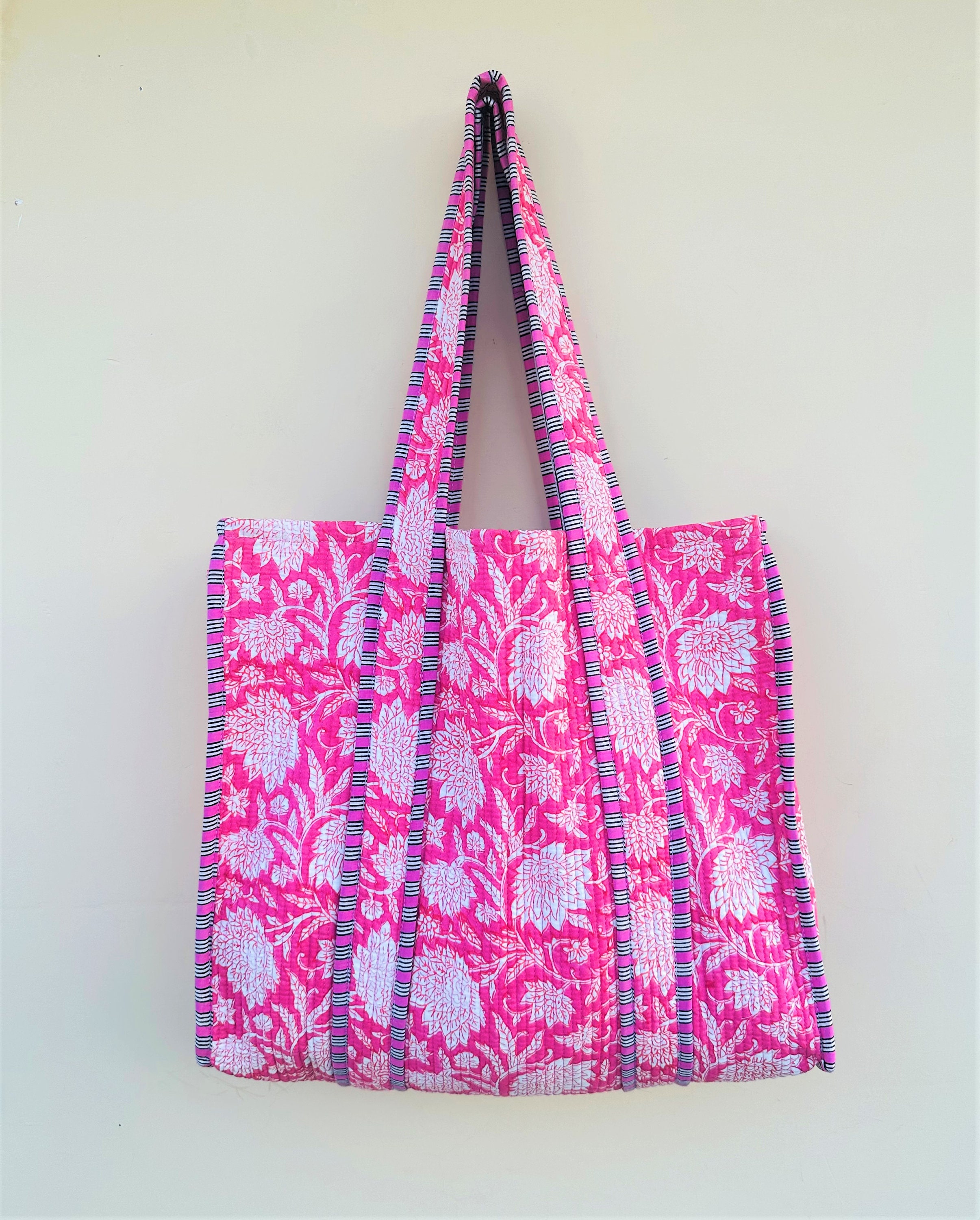 Women Shoulder Tote Bags / Quilted Jhola Bag Tote Shopping