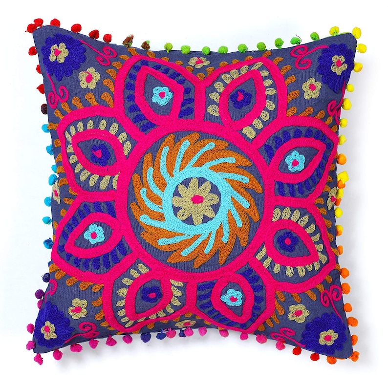 Embroidered Decorative Pillow Cover Mexican Pillow Covers Etsy