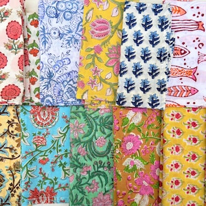 Set di tovaglioli assortiti, confezione da 50 tovaglioli, tovaglioli Boho, tovaglioli per decorazioni da tavola con stampa a blocchi mix and match, fatti a mano in India