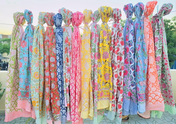 Cotton Beach Sarong| Soft Voile Summer Pareo| Hand Block Print 100% Cotton Scarf| Beach Sarongs Gift For Her
