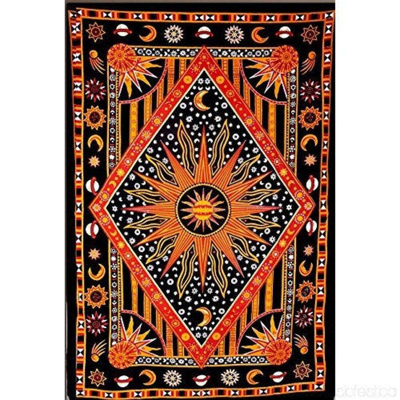 Large Boho Indian Wall Hanging Mandala Tapestry 100 Cotton Etsy