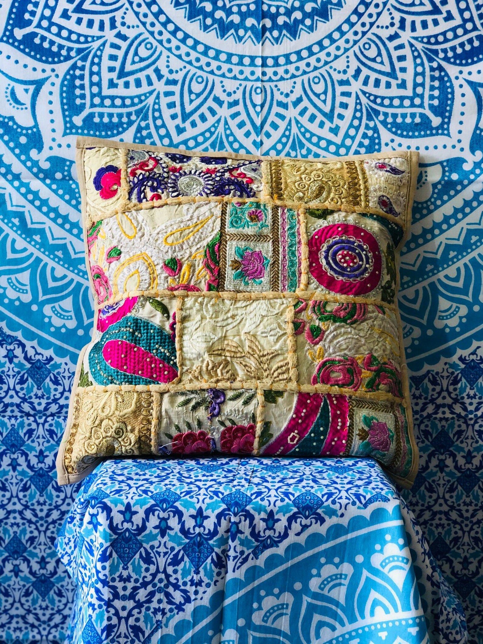 Patchwork Throw Pillow Cover Patchwork Pillow Cover Patchwork Etsy