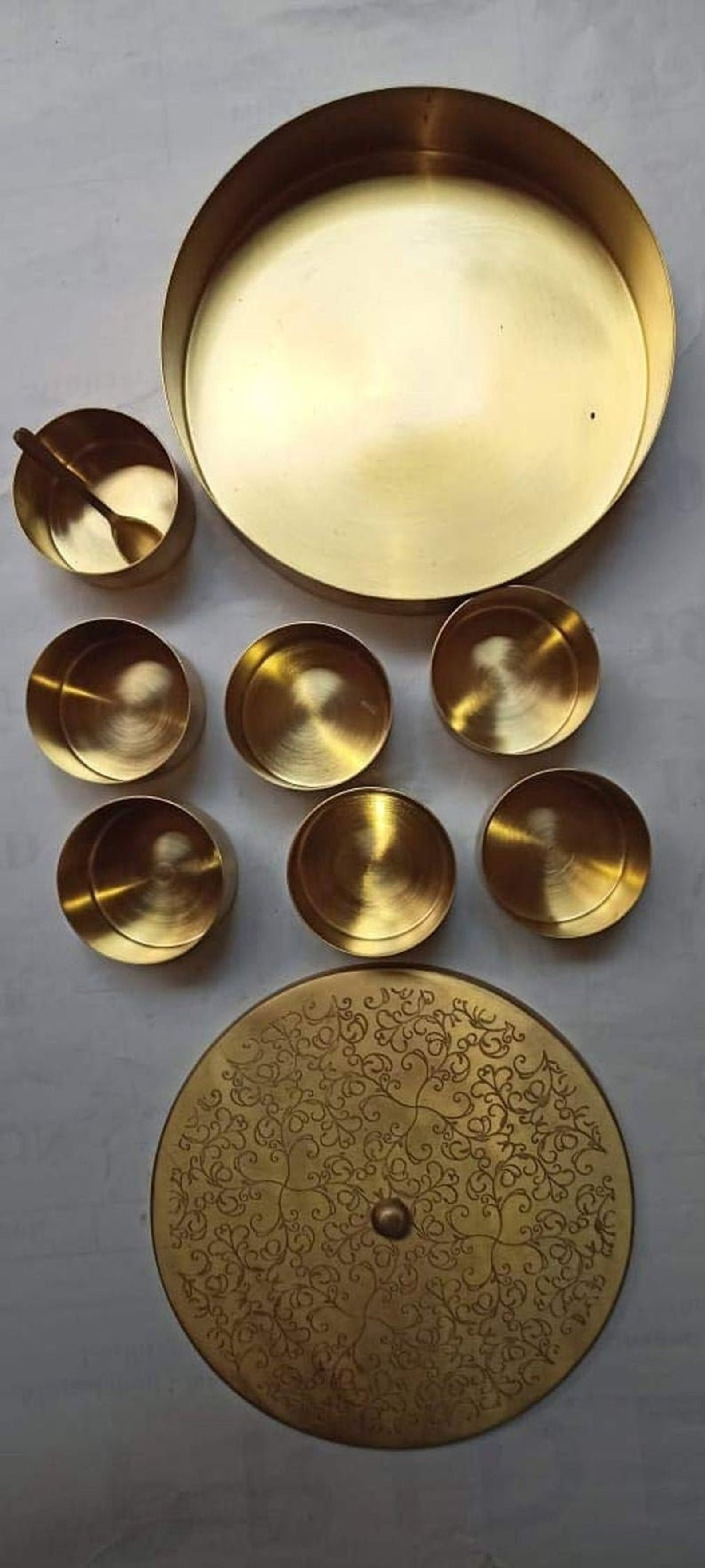 Indian Spice Box Vintage Handmade Spice Rack Brass Spice Kit Etsy