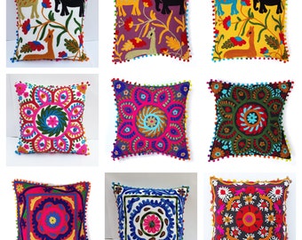 Embroidered Decorative Pillow Cover, Mexican Pillow Covers, Fundas Bordadas para Cojín, Chiapas Pillow Covers