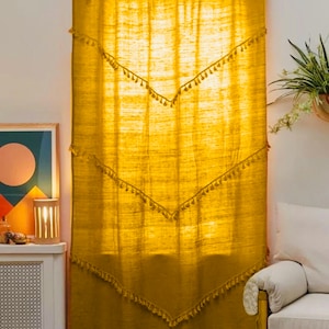 Handmade Tassels One panel Curtain Fringes Curtain Window Curtain Boho Curtain Bedroom Curtain Door Curtain Window Curtain Bohemian Curtains