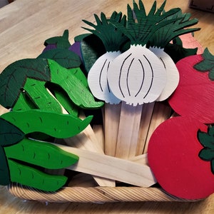 Six Pack Wooden Garden Vegetable Markers