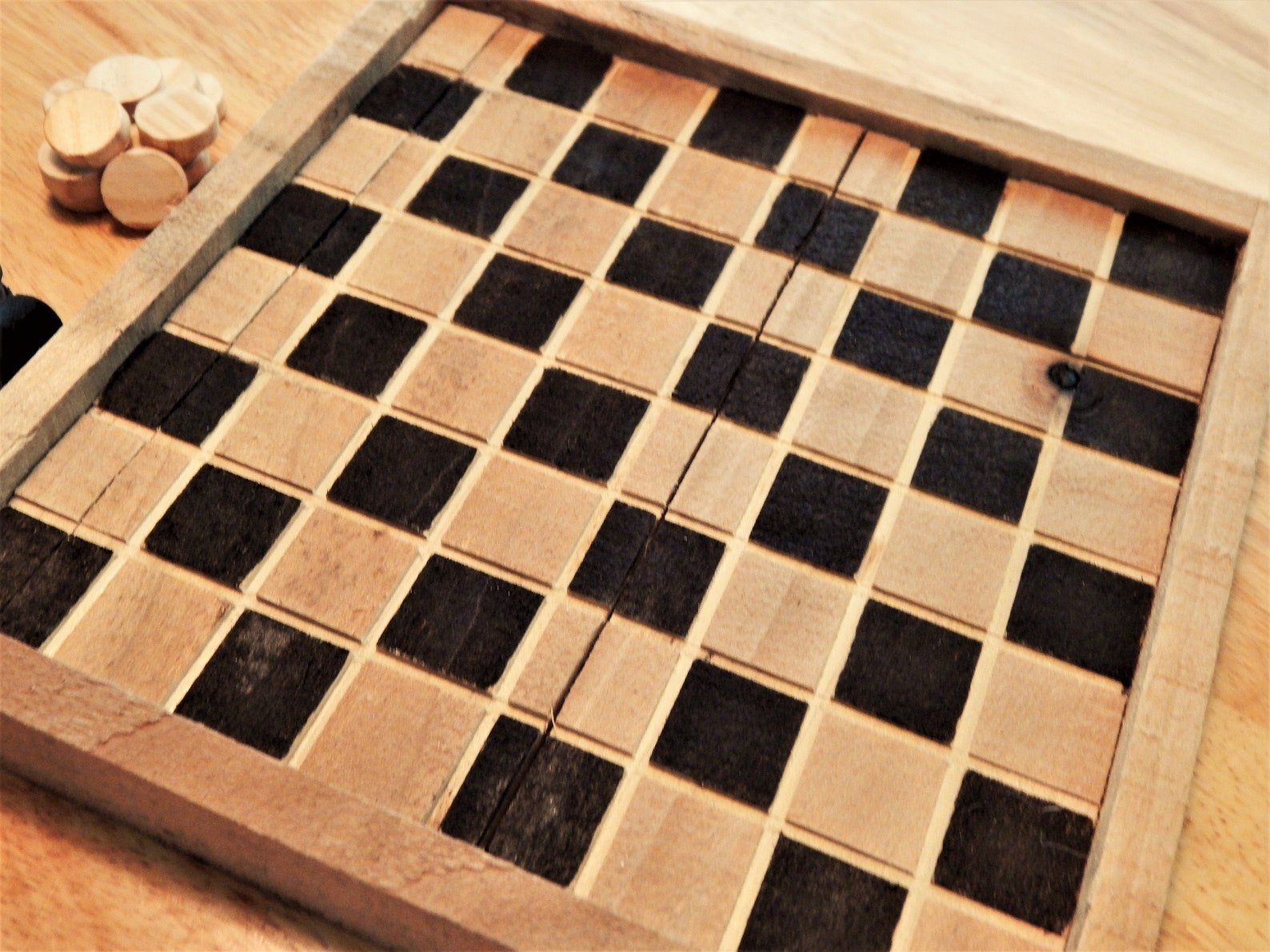 Checker Rustic Rustic Reclaimed Wooden Coffee Table Checker Board Tray - Etsy