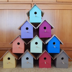 Colorful and Rustic Small Wooden Birdhouses