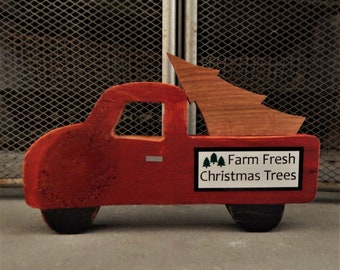 Wooden Christmas Tree Truck