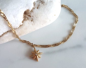 Women's bracelet SCARLET star pendant with gold stainless steel zircon