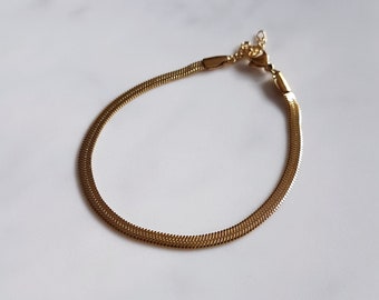 AIMEE women's bracelet in snake mesh and gold stainless steel