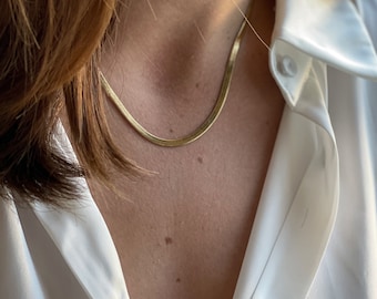 Women's necklace AIMEE stainless steel gold serpentine chain