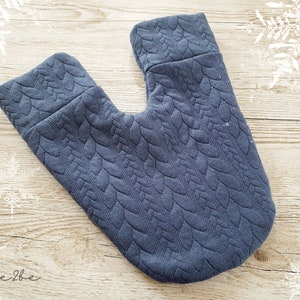 Partnerhandschuh blau mit Flechtmuster Valentinstag Geschenk Weihnachten Nikolaus Adventskalender Freundin Freund Paar Frau Mann Bild 1