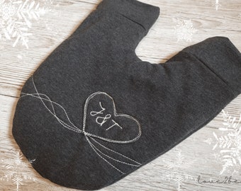 Partnerhandschuh mit Herz und Initialen Geschenk Weihnachten Nikolaus Adventskalender Valentinstag Freundin Freund Paar Frau Mann