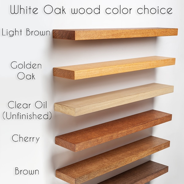 Wood Floating shelves for wall decor. Oak Rustic shelves - Custom sizes. Hanging Wall Shelves. Living room, dining, bathroom room shelves.