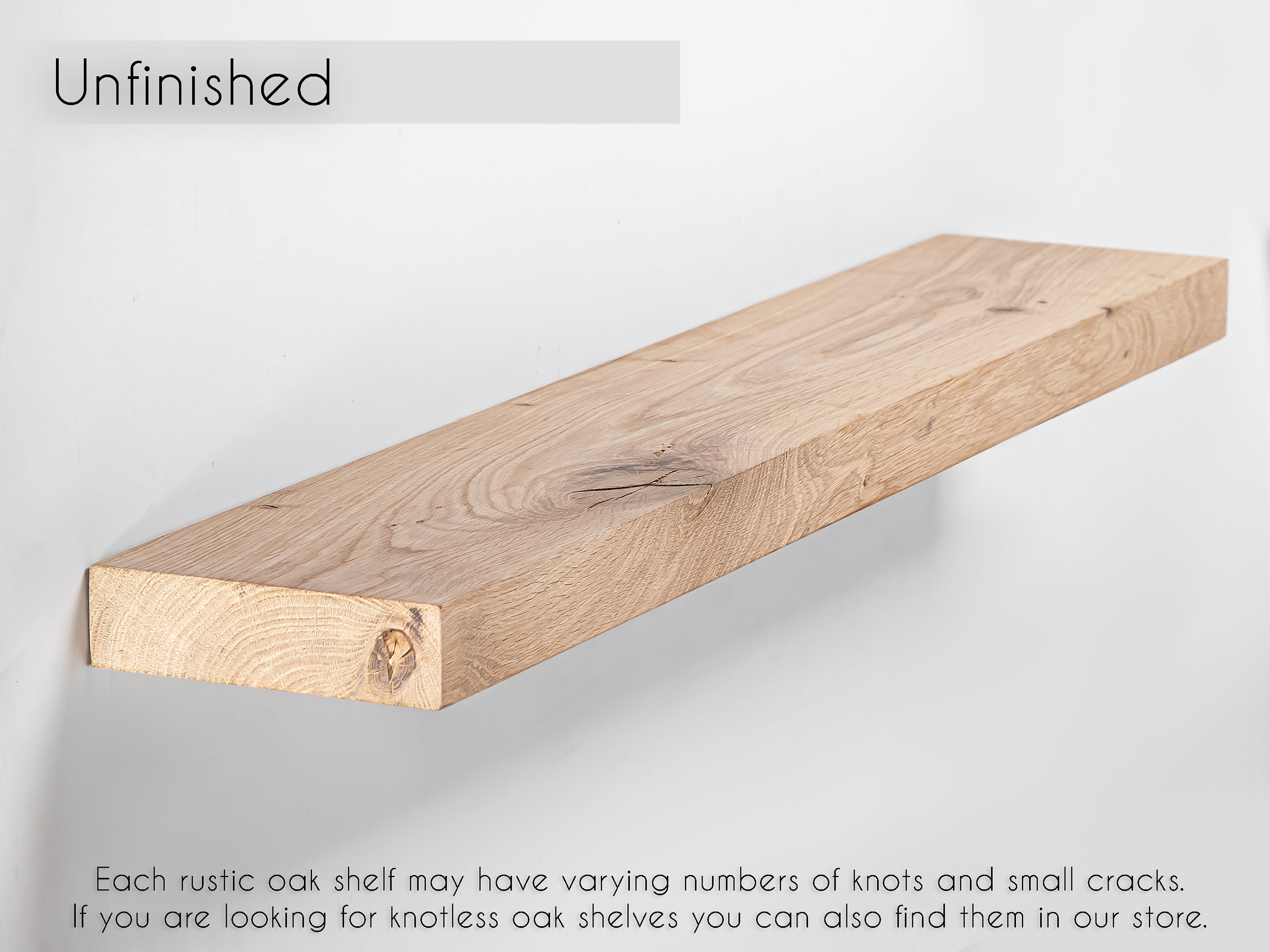 Rustic Oak Wall Shelves Custom Sizes. Wood Floating Shelves Etsy