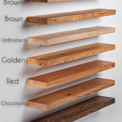 Oak Floating Shelves Custom Sizes. Hanging Wood Wall Shelves Etsy