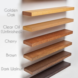 Wood Floating shelves for wall decor. Oak Rustic shelves - Custom sizes. Hanging Wall Shelves. Living room, dining, bathroom room shelves.