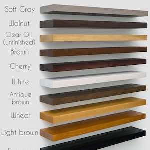 Custom Floating Shelves - any length, width and height. Solid Wood wall shelves. For kitchen, living room, bathroom, dining room decor.