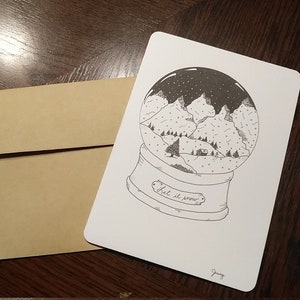Carte Noël "snowglobe"