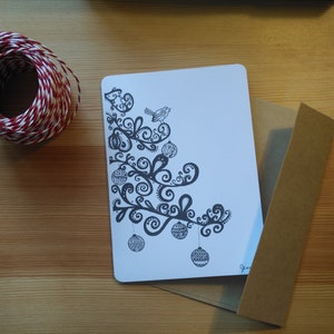 Carte Noël sapin zentangle