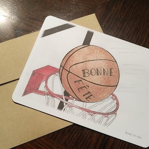 Carte fête basketball