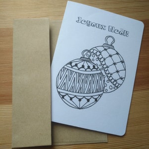 Carte de Noël à colorier - Boules de Noël