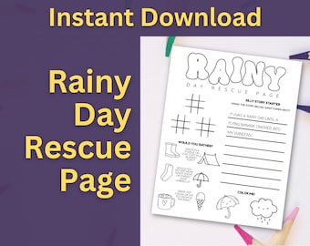 Rainy Day-activiteitenpagina voor kinderen | Games, kleuren, verhaal (pdf direct downloaden)