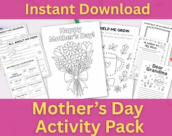 Mother's Day Activity Pack for Kids | Coloring Pages, Coupons (Instant Download)