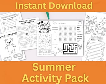 Summer Activity Pack for Kids | Printable Games & Coloring (PDF)