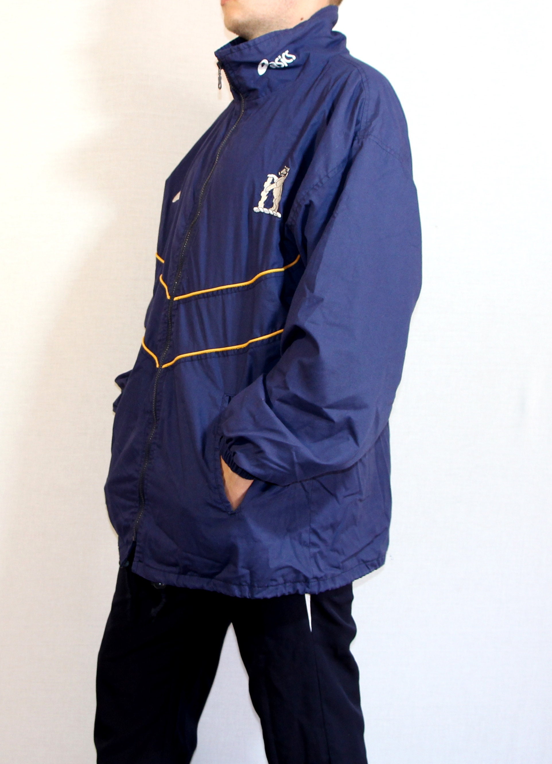 Novelista Actuación invernadero Vintage Asics Jacket Long Zipper Retro Jacket Mens Blue - Etsy