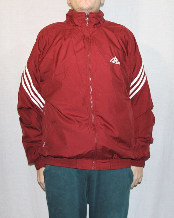 adidas vintage windbreaker red