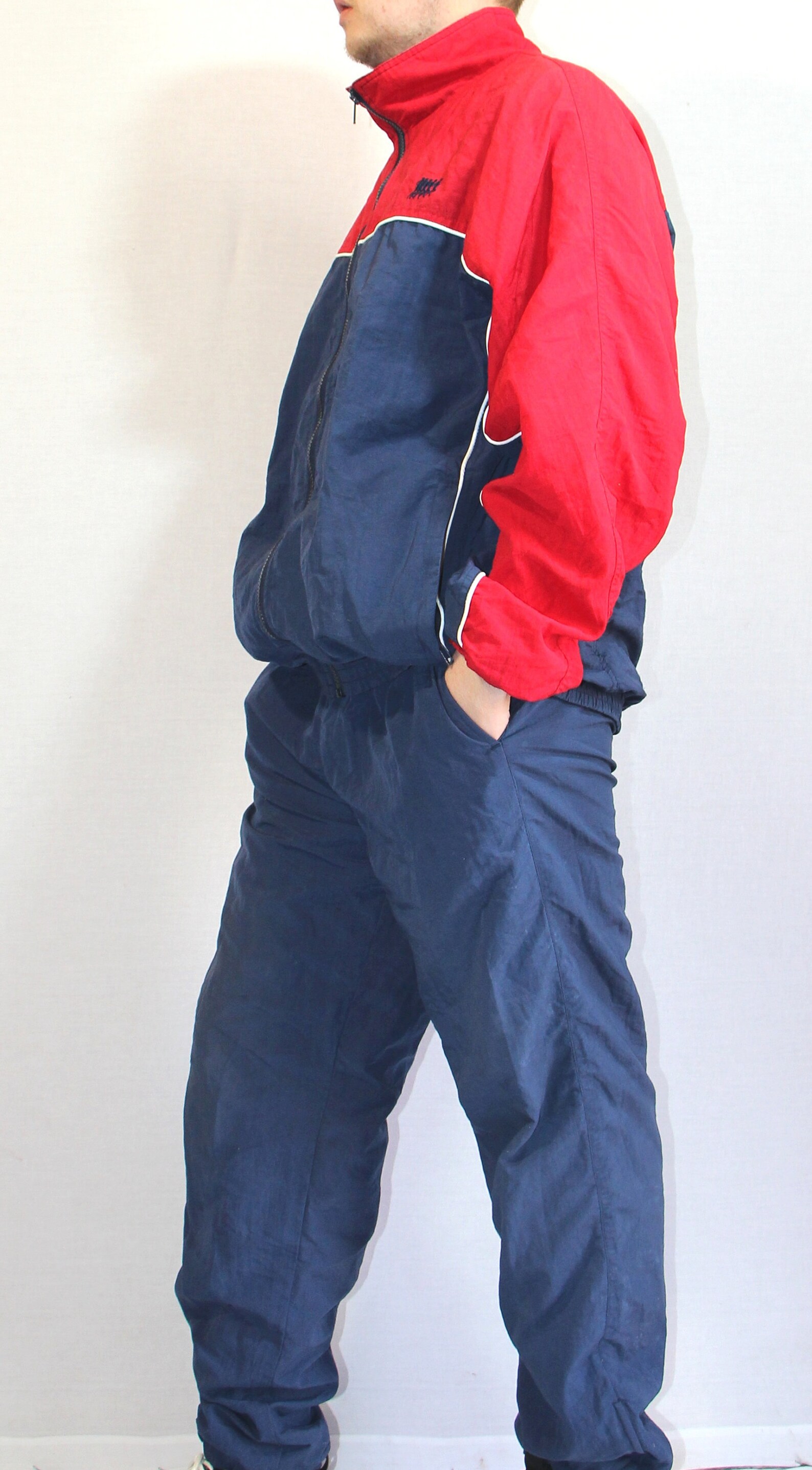 Vintage Mens Tracksuit Blue/ Red Tracksuit Mens Windbreaker Etsy UK