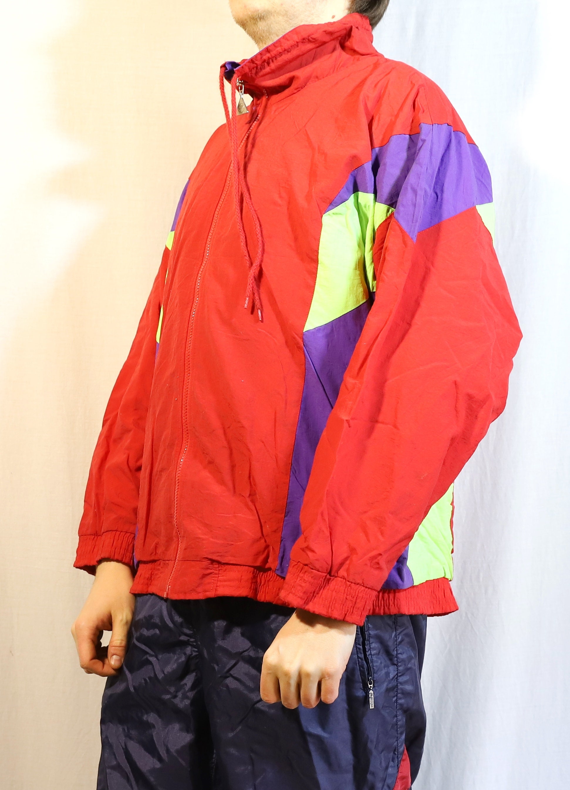 Vintage Windbreaker Mens Streetwear Windbreaker Womens Etsy